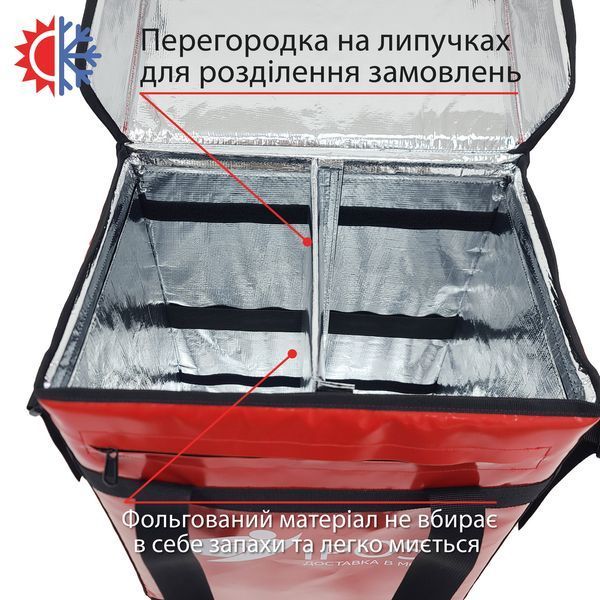 Професійна термосумка рюкзак iPost, для кур'єрської доставки 35*25см висота 45см 39л 352545ККП5 фото